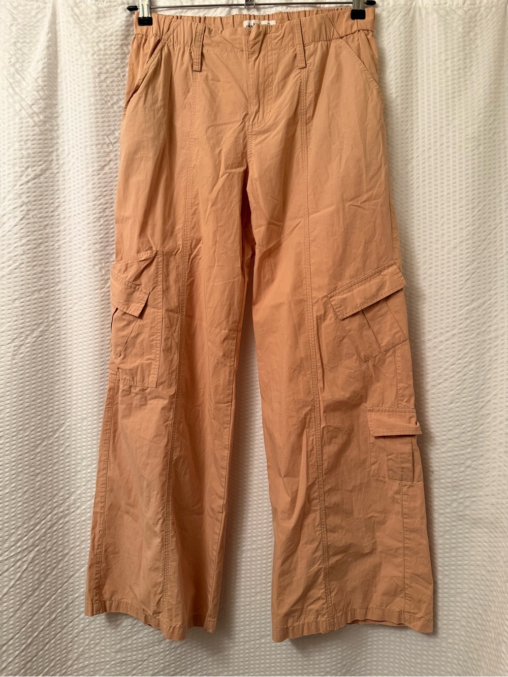 Elodie Low Rise Cargo Wide Leg Pants Sz M Tan Khaki Chic Nordstrom Lightweight